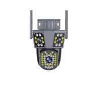 KVBRUI Caméra de Surveillance extérieure WiFi 6K 12 MP, Zoom x10, Triple Objectif, Triple écran, Suivi par IA(US Plug,12MP Camera)