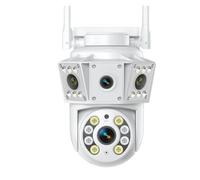 KVBRUI Caméra de Surveillance Wi-FI 2 MP à Double Objectif for Camping en Plein air, Surveillance de sécurité, Vision Nocturne, Suivi Intelligent(US Plug,No SD Card)