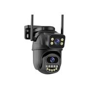 KVBRUI Caméra de Surveillance Wi-FI 4K 8 MP, Double Objectif, Zoom numérique 4X, détection de présence Humaine par IA, caméras IP PTZ de sécurité extérieure(EU Plug,1/4")