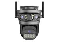KVBRUI Caméra extérieure Wi-FI 20 MP, Quatre objectifs, Zoom 10x, 15 MP, Trois objectifs, Surveillance extérieure avec Suivi Automatique(UK Plug,15MP Add 128G Card)