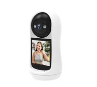 KVBRUI Caméra IP de sécurité PTZ 4MP 2K, Appel vidéo, écran IPS 2,8 Pouces, détection des Pleurs de bébé, babyphone 3MP(US Plug,3MP Add 64G)