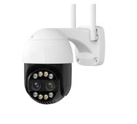 KVBRUI Caméra IP PTZ WiFi 4K 8MP à Double Objectif, Zoom x8, Vision Nocturne Couleur HD, détection de présence Humaine, for l'extérieur(4MP Camera 128G Card)