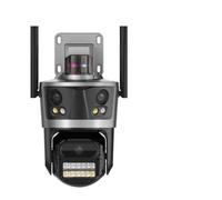 KVBRUI Caméra IP WiFi 8K 16mp, Zoom 8X, Quatre objectifs, caméra de sécurité extérieure PTZ, Suivi Automatique, Protection de sécurité Intelligente, vidéosurveillance(EU Plug,12MP Cam Add 128G)