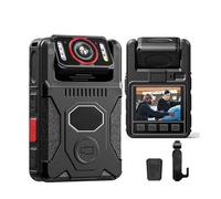 KVBRUI Caméra montée sur Le Corps, GPS 4K, enregistreur vidéo de 128 go, Rotation à 180 °, Batterie de 4000mAh for 15 Heures d'enregistrement