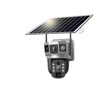 KVBRUI Caméra Solaire 10X Zoom 6K 12MP 4G SIM Surveillance Sécurité Extérieure PIR Humanoïde Suivi Couleur Vision Nocturne PTZ Caméra CCTV(6K 10X Zoom No Card)