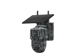KVBRUI Caméra Solaire 12mp 6K Zoom 15X, Double écran d'extérieur, 4G/WiFi, Trois objectifs, détection PIR, caméra de Suivi des sentiers, Camouflage forêt(WiFi Cam Add 128G)