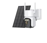 KVBRUI Caméra Solaire 4G avec Carte SIM, détection de Mouvement PIR 5 MP, Batterie Rechargeable intégrée de 7500 mAh, Surveillance IP CCTV(WiFi Cam 32GB Card)