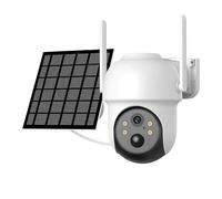 KVBRUI Caméra Solaire extérieure 5MP HD, Wi-FI, Batterie intégrée, PTZ, 3MP, détection de Mouvement PIR, étanche, Longue durée de Veille(3MP Add 32G)