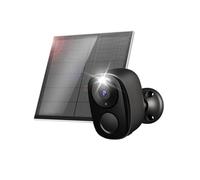 KVBRUI Caméras de sécurité extérieures, WiFi 2K, alimentée par Batterie, détecteur de Mouvement, sirène, projecteur, Vision Nocturne Couleur, étanchéité IP66(Solar TF64)