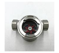 KVEIYIIC Indicateur de débit d'eau en Verre de visée en Acier Inoxydable 304 1/4", 3/8", 1/2", 3/4", 1" B*S*P* avec Turbine en Plastique(1")