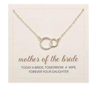 Kvekstio Collier minimaliste avec pendentif en forme de cercles entrelacés - Cadeau pour mère de la mariée ou du marié, Medium, Cuivre Métal, Pas de gemme