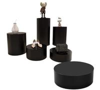 KVFRTGZHJ Pieds d'exposition pour mannequins, Présentoirs cylindriques en bois for mannequins d'art, noirs, plusieurs tailles(31.5x7.9in/80x20cm)