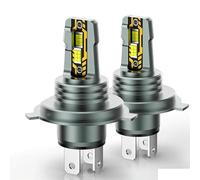 KVGAEANDNK Ampoule de phare LED H4 200W 22000LM 6500K, 2 pièces, ampoule Hi/Lo, conception taille Mini, sans fil pour lampe voiture, puce CSP 5570 blanche Plaque Phare Avant Moto