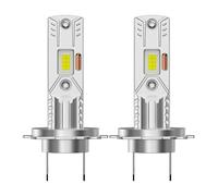 KVGAEANDNK Ampoules phares LED H1 H7 H4 sans ventilateur, 5000000LM, 6000K, 4800W, 16 pièces, 7535 CSP, faisceau haut et bas 1:1, Mini + 800% lumineux Plaque Phare Avant Moto(H7)