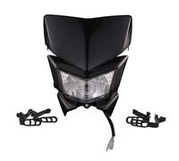 KVGAEANDNK Carénage de phare de moto H4 12V 35W pour KLX 110 125 150 230 250 300 450 500, phare universel pour Dirt Bike Plaque Phare Avant Moto(Black old)