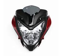 KVGAEANDNK Ensemble de phare avant noir Orange rouge, pour BAJAJ pour Pulsar 150 200 pour PULSAR150 pour PULSAR200 Plaque Phare Avant Moto(Red)