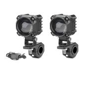 KVGAEANDNK Feux antibrouillard Moto Led lampe conduite auxiliaire projecteurs de phares interrupteur filaire double couleur lumières 12V 24V Plaque Phare Avant Moto
