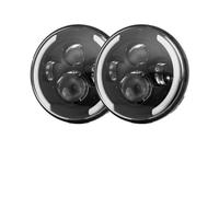 KVGAEANDNK Phares Galvanisés Phares LED Angel Eyes H4 7 Pouces 1 Paire Accessoires De Voiture Feux De Circulation 75 W Pour AM Pour Hummer Pour H1 Pour H2