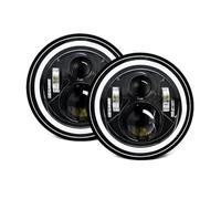KVGAEANDNK Phares Galvanisés Phares LED De Voiture 7 Pouces 100 W Feux De Jour Clignotants Anneau Halo LED Yeux D'ange Pour JK Pour TJ Pour LJ Pour CJ Pour H1 Pour H2