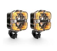 KVGAEANDNK Projecteur de travail LED antibrouillard ambre DRL lampe conduite feux auxiliaires pour R1200GS pour F800GS pour F700GS pour F650 pour MT07 pour MT09 Plaque Phare Avant Moto(A)