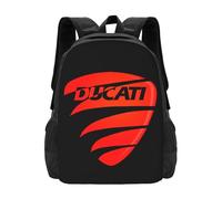 KVHSVEGO Compatible With Ducati Sac à dos d'école pour hommes et femmes, cartable d'université, sac à dos léger, sac à dos décontracté, sac d'école pour garçons et filles