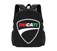 KVHSVEGO Compatible With Ducati Sac à dos d'école pour hommes et femmes, cartable d'université, sac à dos léger, sac à dos décontracté, sac d'école pour garçons et filles