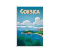 KVIINKD Affiche murale vintage style Corse - Cadeau pour ami - Sans cadre - 40 x 60 cm