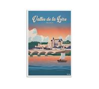 KVIINKD Affiche murale vintage style Europe Amérique dans la vallée de la Loire - Décoration murale moderne et esthétique - Cadeau pour un ami - Sans cadre - 50 x 75 cm