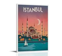 KVIINKD Affiche murale vintage style Europe Amérique Istanbul pour voyage, salon, chambre à coucher, décoration murale moderne et esthétique, cadeau pour ami, style cadre, 20 x 30 cm