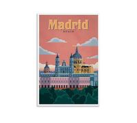 KVIINKD Affiche murale vintage style Europe Amérique Madrid Asfour - Décoration murale moderne et esthétique - Cadeau pour un ami - Sans cadre - 40 x 60 cm