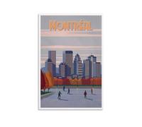 KVIINKD Affiche murale vintage style Europe Amérique Montréal pour voyage, salon, chambre à coucher, décoration murale moderne et esthétique, cadeau pour ami, sans cadre, 20 x 30 cm
