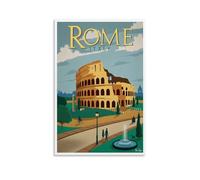 KVIINKD Affiche murale vintage style Rome pour voyage, salon, chambre à coucher, décoration murale moderne et esthétique, cadeau pour ami, sans cadre, 30 x 45 cm