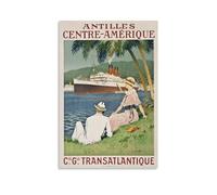 KVIINKD Antilles Centre Amerique Poster vintage transatlantique de voyage pour salon, chambre à coucher, décoration murale moderne esthétique, cadeau pour ami, sans cadre, 40 x 60 cm