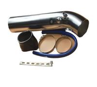 KVKQMLFEAW Durite D'admission Kit D'admission d'air Froid Universel 3 "76mm Ensemble Complet De Tuyaux D'induction Turbo pour Performances Voiture À Haut Débit Entrées d'air Voiture(Long Silver)