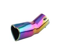 KVKQMLFEAW Embout Échappement Conception Universelle D'échappement Coloré en Acier Inoxydable 63 Mm Silencieux D'échappement en Forme Coeur Double Sortie Embout(Colorful Bent)