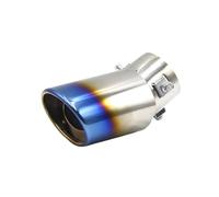 KVKQMLFEAW Embout Échappement Coude De De Queue De Silencieux D'échappement De Voiture De Revêtement De Gorge Modifié Droit Universel De Diamètre 58mm Double Sortie Embout(Roasted Blue)