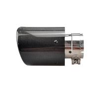 KVKQMLFEAW Embout Échappement Longueur Universelle 165mm 1pc Brillant en Fiber Carbone Inoxydable Silencieux Queue Conseils Tuyaux D'échappement Tuyaux Double Sortie Embout(In51-Out114mm)