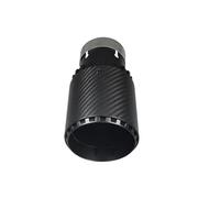 KVKQMLFEAW Embout Échappement pour Golf Universel en Fiber De Carbone Queue Gorge Voiture Buse D'échappement Bouche Balle Tête Muet Noir Double Sortie Embout(Inlet51mm out101mm)