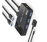 KVM Commutateur USB 2 en 4 sorties pour PC Moniteur Clavier 4 ports Sélecteur pour ordinateur