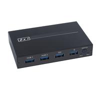 KVM compatible HDMI USB 2 en 1, 4K, pour partage de clavier, souris, prise d'imprimante, affichage vidéo Paly, séparateur de commutateur USB