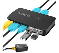 KVM Switch 2 PC 1 Monitor, Commutateur KVM HDMI et USB, 4K@30Hz, KVM Switches Partageant Moniteur et 3 USB Device, 2 Câbles KVM Inclus