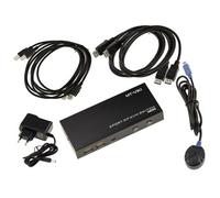 KVM switch automatique pour 2 PC avec liaison écran DISPLAYPORT 4K 60Hz et clavier souris sur port USB. Avec télécommande, alimentation et cordons -