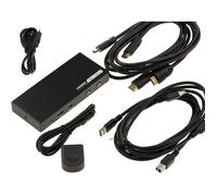 KVM Switch Automatique Souris Clavier Ecran 2 PC compatible HDMI 2.0 4K 60Hz et USB 3.0 avec télécommande et cordons