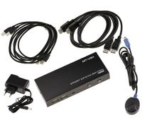 KVM switch automatique pour 2 PC avec liaison écran DISPLAYPORT 4K 60Hz et clavier souris sur port USB. Avec télécommande, alimentation et cordons -