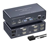 Kvm Switch Dual Monitor 4K60Hz Commutateurs Pour 2 Ordinateurs Partageant 2 Moniteurs Et 4 Périphériques¿Usb C Ne Prend Pas En Charge Le Transfert Vidéo¿[HUB6110293]