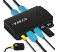 KVM Switch for 2 PC,HDMI and USB KVM Switch,Sharing 4K@30Hz Monitor and 3 USB Device,2 KVM Cables Included.[F44]