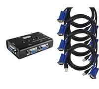 KVM SWITCH MANUEL 4 Ports / USB + VGA / AVEC CABLES
