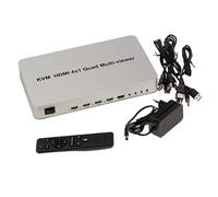 KVM Switch Multiviewer alimenté et automatique pour 4 PC - Partage Souris Clavier Ecran avec Affichage multiple sur le même écran