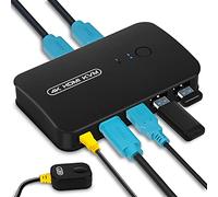 KVM Switch pour 2 PC, Commutateur KVM HDMI et USB, Partageant 4K@30Hz Moniteur et 3 USB Device, 2 Câbles KVM Inclus
