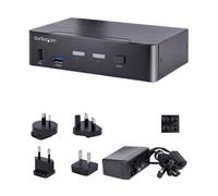StarTech.com USB C KVM Switch, 2 Port DisplayPort KVM w/ 4K 60Hz UHD HDR Video, 3.5mm Audio, USB Type C KVM Switch, 4x USB HID and 2x USB A 3.2 Gen 1 5Gbps Hub, Thunderbolt 3/4 Compatible - Hot...